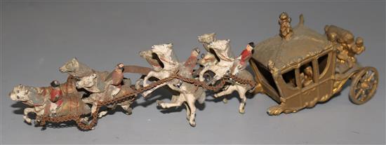 A Johillco diecast miniature model of the Coronation coach (a.f.)